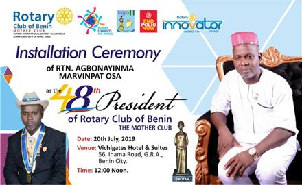 Installation Of The 48th Rotary President