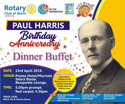 Rotary Club of Benin celebrates Paul Harris